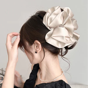 Sang Trọng Kẹp Vuốt Tóc Satin Đám Mây Bong Bóng, Phong Cách Hàn Quốc cho Nữ và Trẻ Em