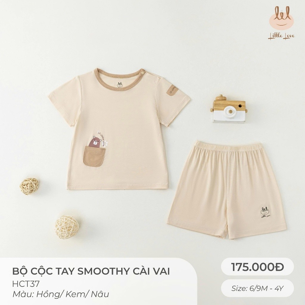 BỘ CỘC TAY VẢI SỢI TRE CÀI VAI [ SIÊU MỀM, MÁT, MỊN CO DÃN VÀ THẤM HÚT TỐT] SZ 6/9M - 4Y (HCT37)