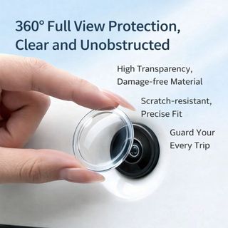 PYCOU 2 / 4 Vỏ bảo vệ ống kính bảo vệ, Tấm chắn chống mưa HD Vỏ bảo vệ Camera phía trước, Nắp bảo vệ chống va chạm PC hình cầu cho mẫu Tesla