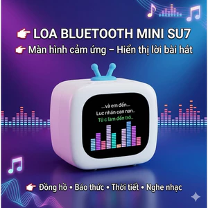 Loa Bluetooth Đa Chức Năng Mini – Đồng Hồ, Báo Thức, Hiển Thị Lời Nhạc, Thiết Kế Nhỏ Gọn Dễ Thương