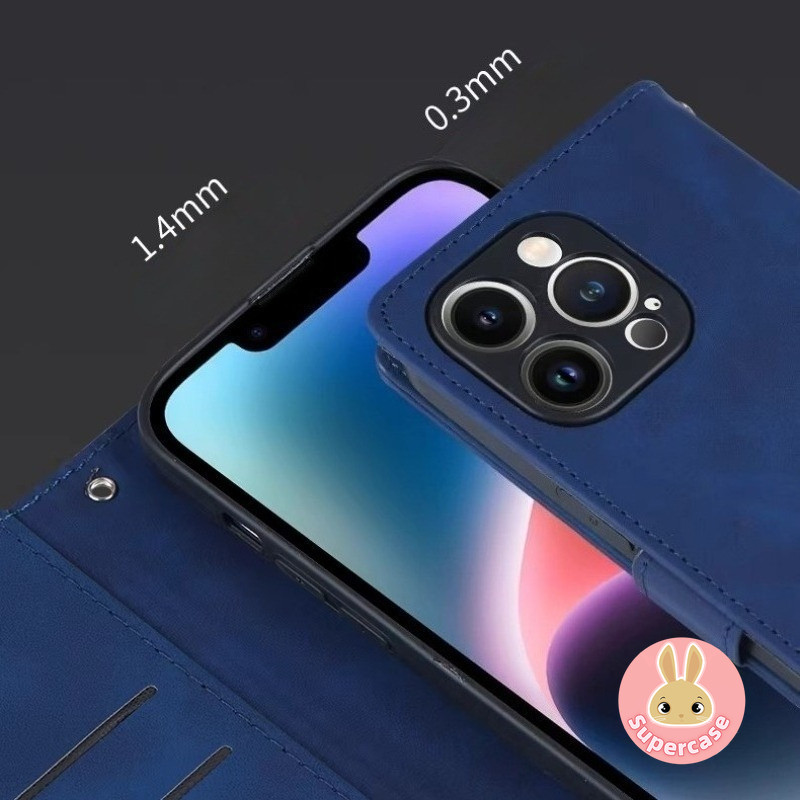 Ốp Điện Thoại Ví Doanh Nhân Da Sang Trọng Cho iQOO Z11 Z10 Z10X Z9 Turbo Pro Plus Z8 Z8X Z7 Pro Z7X Z7i Z6 Pro Z5 Z5X 5G 4G Bao Trọn Gói Giá Đỡ Thẻ Lật Vỏ Mềm Đơn Giản