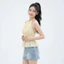 Áo Cổ Yếm SHI Nữ Xếp Ly Hở Lưng Dây Nơ Buộc Sau, Viền Bèo Nhún Dưới Gấu Cực Nữ Tính.