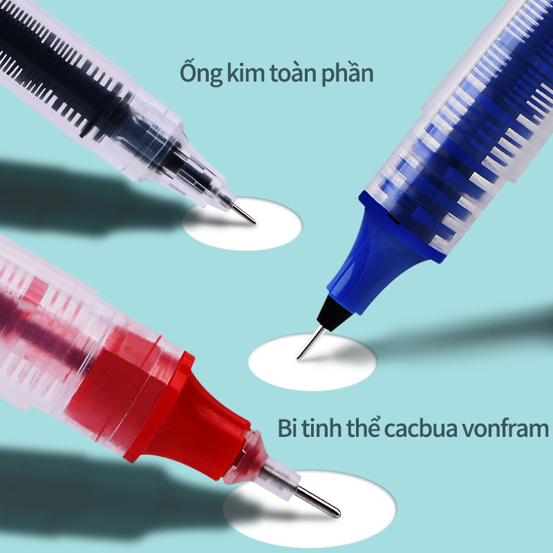20 Bút Mực Gel Dạng Lỏng Đầu Kim Lăn Thẳng 0.5mm Đơn Giản Nhanh Khô Sức Chứa Lớn Bút Mực gel Ngòi