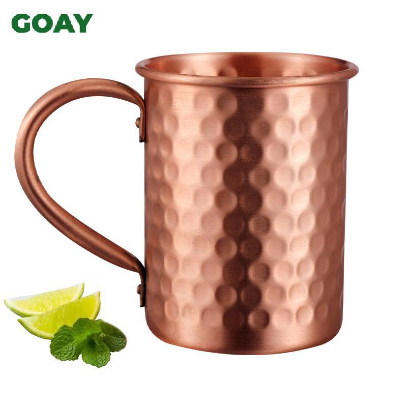 GOAY 500ml 100% Đồng Moscow Mule Mug Cotail Cup Búa Coppery Bia Cốc Cà Phê Cốc Sữa Thanh Cốc Drinkware Thép không gỉ bền VN