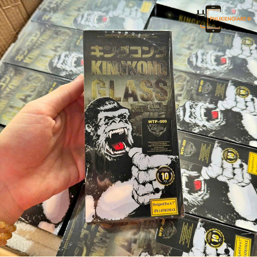 Kính Cường Lực Trong Suốt 3D Full Màn Hình KingKong cho iPhone X/XR/XS/11/12/13/14/15/16/pro/promax