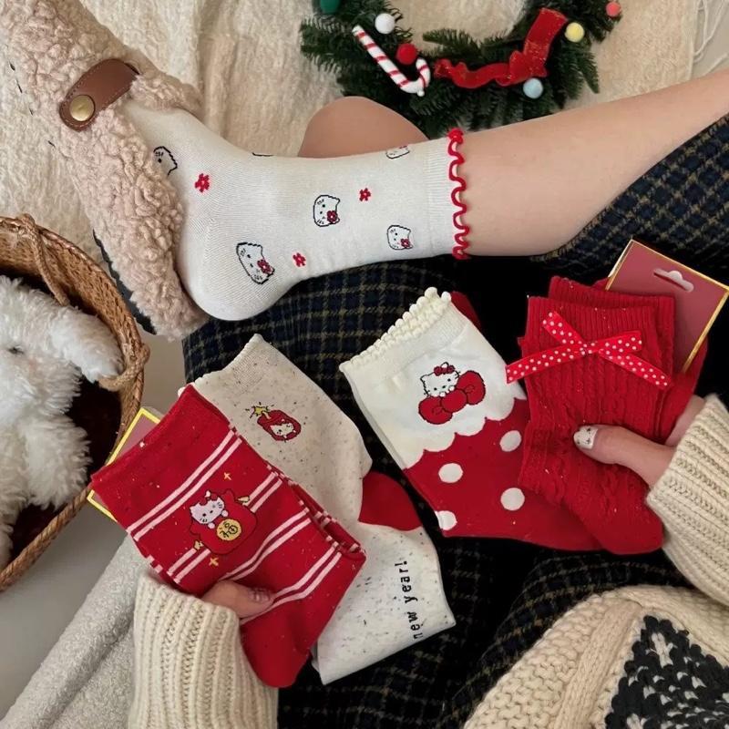 Tất cổ cao 2026 Dễ Thương Dành Cho Nữ Vải Cotton Mềm Mịn Thoải Mái Phong Cách Trẻ Trung Thêu Nơ Thể Thao Năng Động