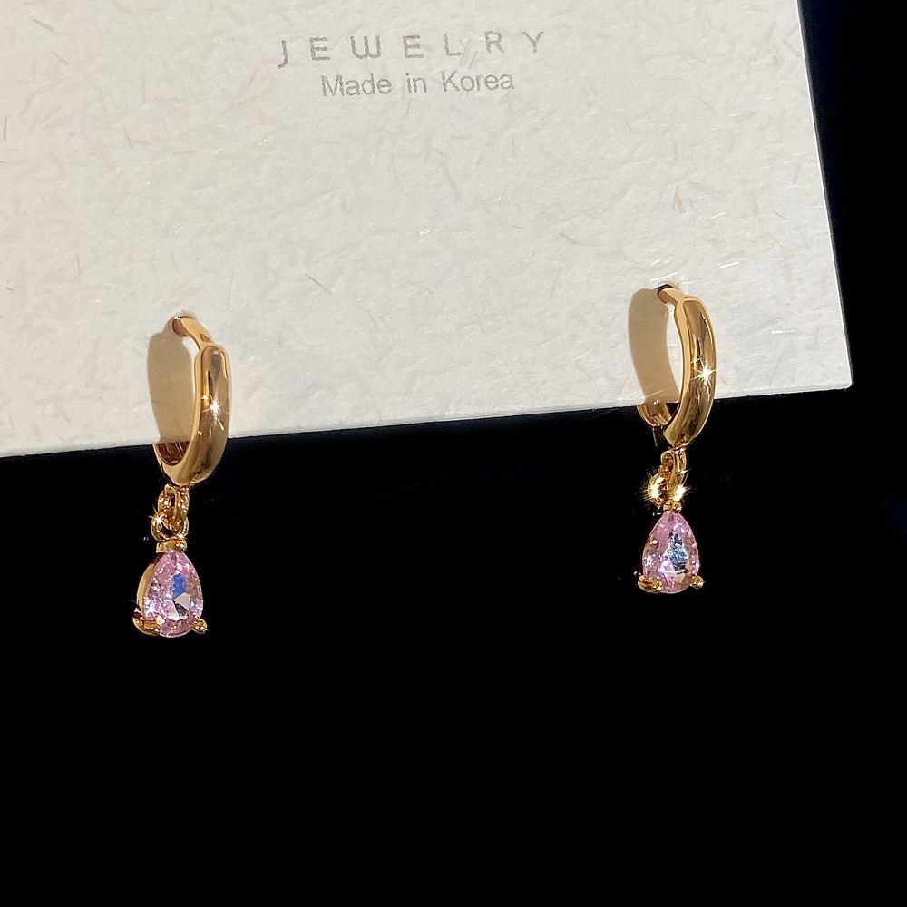 Bông Tai Đính Đá Zircon Phong Cách Hàn Quốc Thanh Lịch Cho Nữ