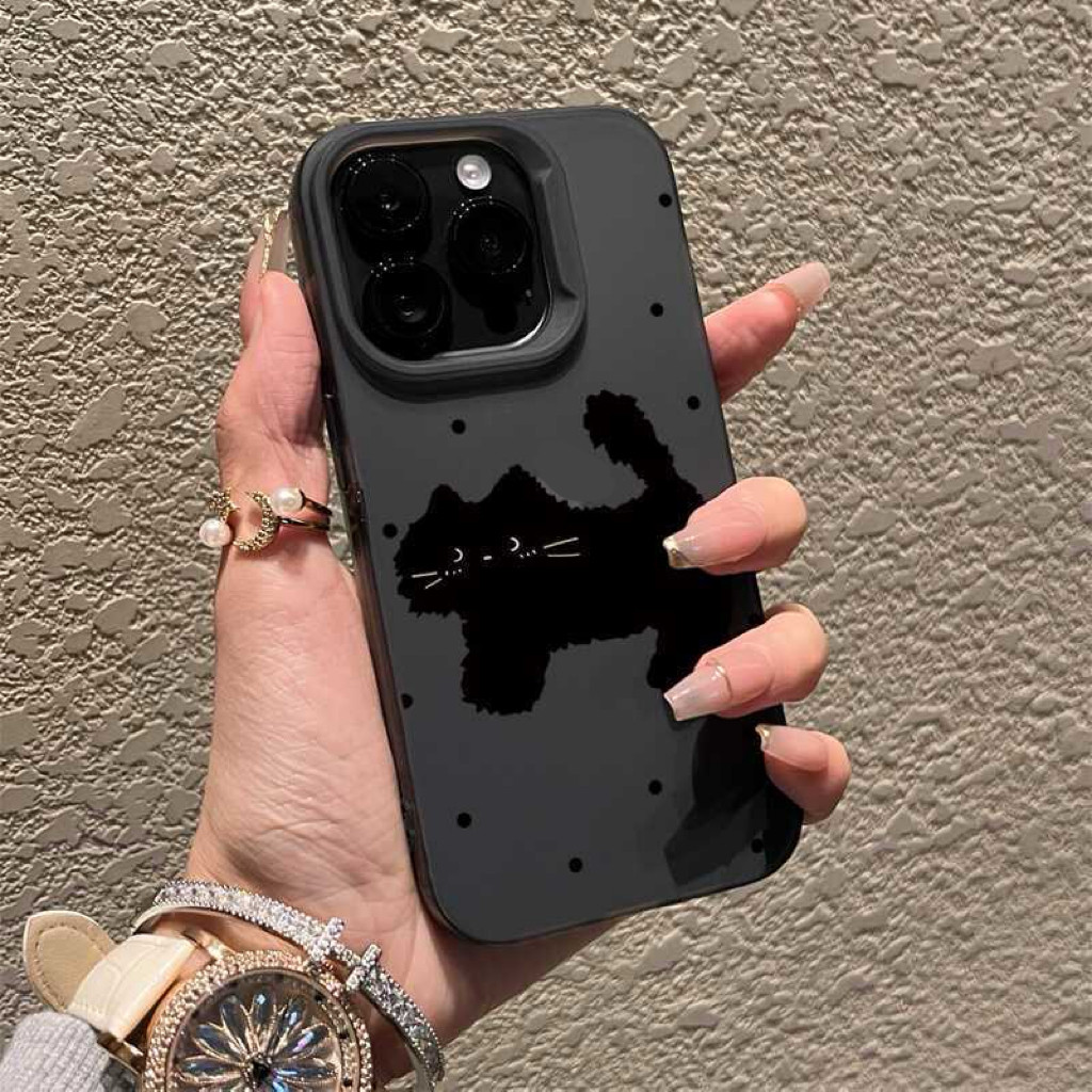 Đơn giản điểm sóng màu đen cho iphone 17/16promax vỏ điện thoại 15/14 apple 13pro/11 bộ xr