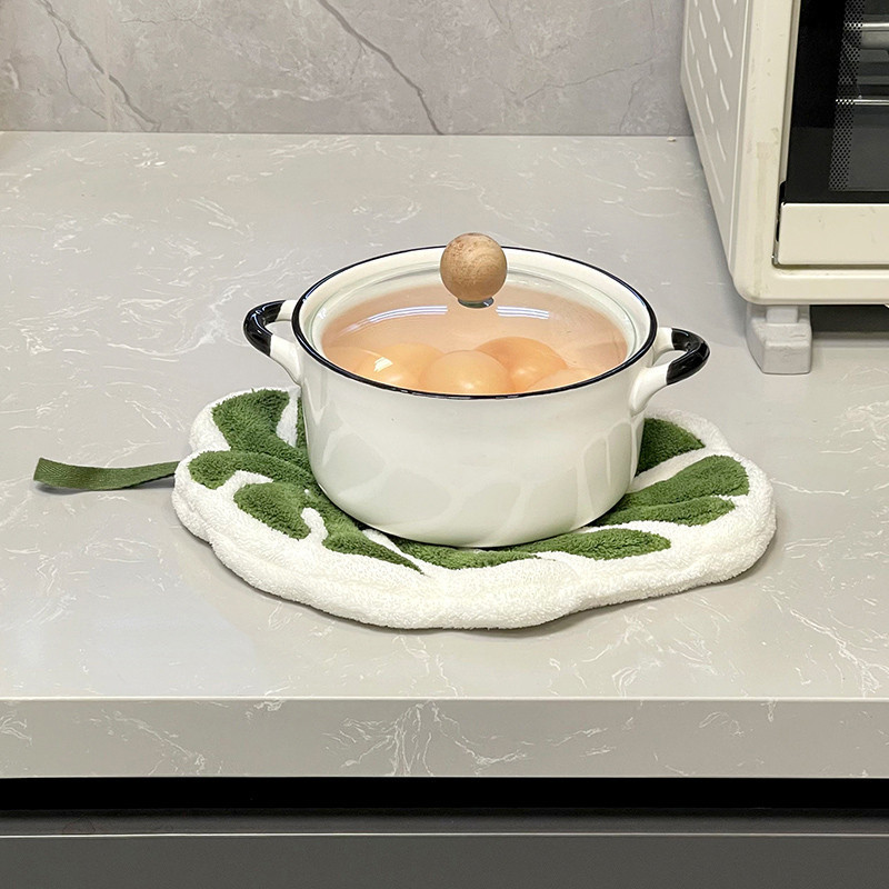 Combo 2 Khăn Lau Tay Hình Lá Khoai Chất Liệu Lông Cừu San Hô Thấm Hút
