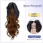 FUHUIOT Chấm Bi Bướm Nút Thắt Tóc Giả Đuôi Ngựa Tóc Giả, Tổng Hợp Hàn Quốc Dài Sóng Xoăn Đuôi Ngựa, Kẹp Móng Vuốt Chịu Nhiệt Tóc Lông Tơ Nối Dài Đuôi Ngựa Tóc Dự Tiệc