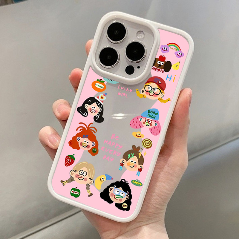 Dành Cho Samsung A56 A35 A54 A06 A26 A55 A36 A05S A15 A16 A12 A52 A34 5G A32 Graffiti Môi Đỏ Bé Gái Acrylic Trong Suốt Chống Sốc