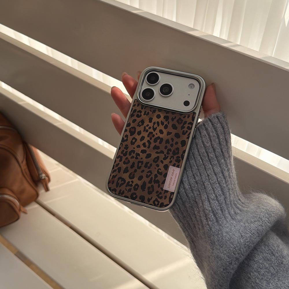 Ốp Lưng Cứng Tương Thích Với iPhone 13 14 14Pro 14ProMax 15 15Pro 15ProMax 16 16Pro 16ProMax 17 17Pro 17ProMax Ốp Họa Tiết In Da Báo Đen