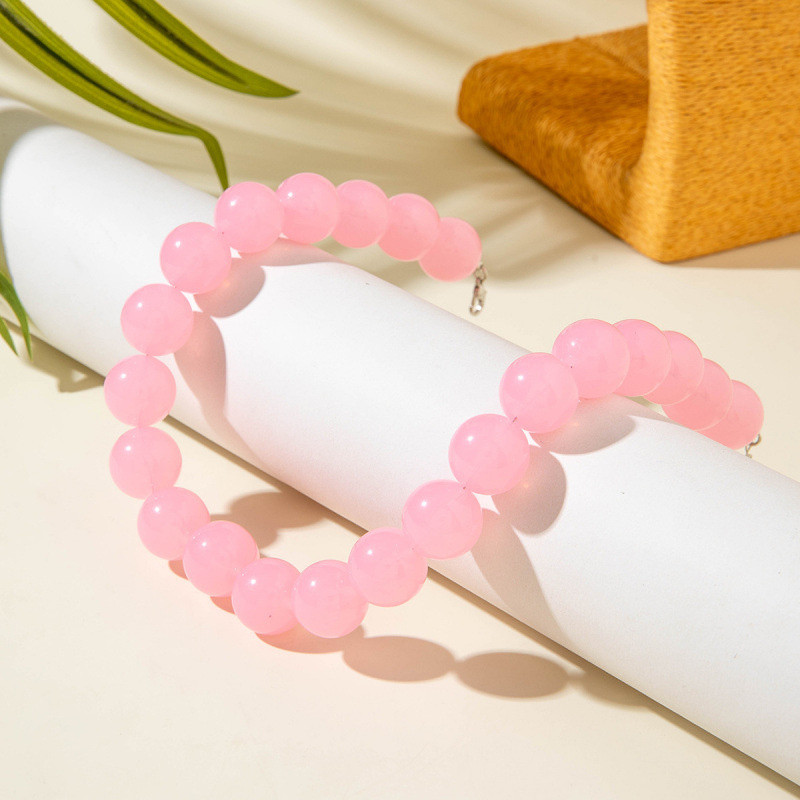 Vòng cổ acrylic đầy màu sắc với đá cườm, style thời trang dành cho nữ