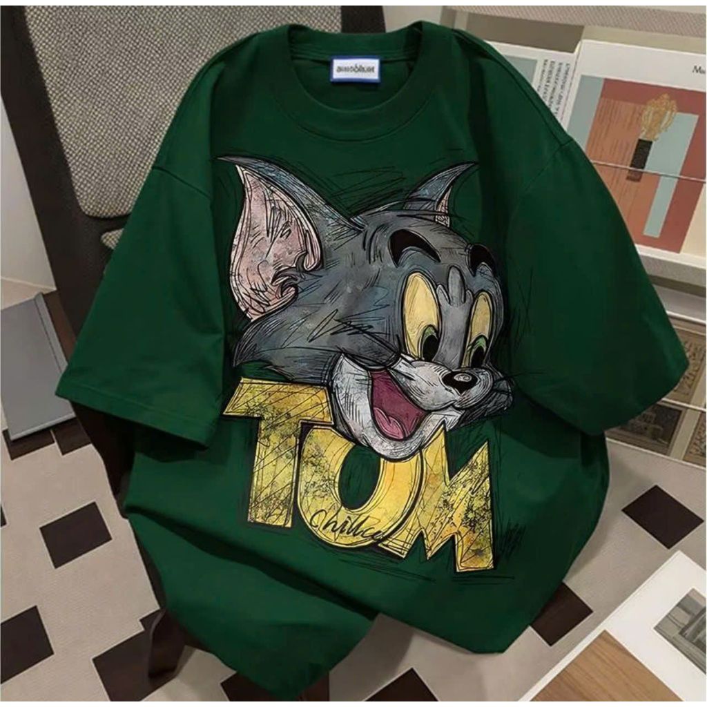 ÁO PHÔNG SU FORM RỘNG TAY LỠ CHẤT COTTON NAM NỮ UNUSEX- MÈO TÔM VÀ JELLY quanao94