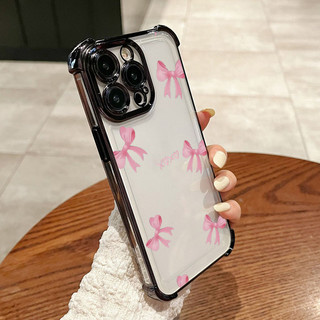 Ốp Điện Thoại Mạ Nơ Màu Hồng Dễ Thương Cho OPPO Reno 15 14 13 12 11 10 Pro 15F 14F 13F 12F 11F 5G Mềm Chống Rơi Trong Suốt