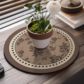 Pháp Vase Pad Thấm Hút Da Nhẹ Sang Trọng Để Bàn Thoát Nước Miếng Lót Chậu Hoa Vải Nhanh Khô Cà Phê Coaster