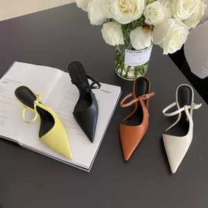 Dép xỏ ngón TT Nữ Dây đeo phẳng Giày sandal gót cao Tính khí phù hợp