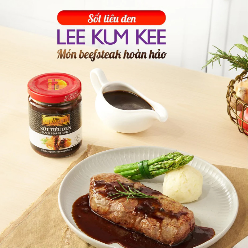 Sốt Tiêu Đen Thượng Hạng Lee Kum Kee 230g 350g, Black Pepper Sauce 230g Gia Vị Nấu Ăn Chuẩn Nhà Hàng