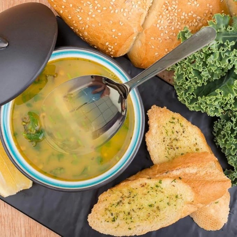 1 / 2 / 3 / 5 Thìa Canh Inox Lớn Có Lỗ Thoát Nước / Thìa Có Rãnh Dày Cho Buffet