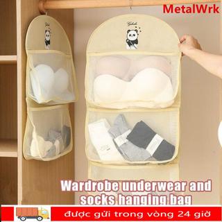 Túi đựng đồ lót METALWRK, Dung tích lớn có móc treo tất, Túi treo tủ quần áo 2 / 3 lớp nhiều lớp