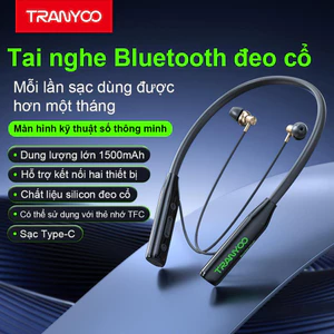 Tai Nghe Bluetooth T-M31 Màng Loa Mạ Titan Thể Thao Đeo Cổ Pin Trâu Lên Đến 300h | TRANYOO VN STORE