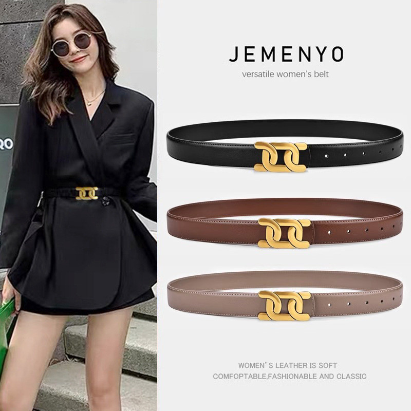 2025 Thắt Lưng Thật Tất Cả Trận Đấu Thắt Lưng Trang Trí Phù Hợp Với Đen Retro Jeans Thắt Lưng 26.1.21