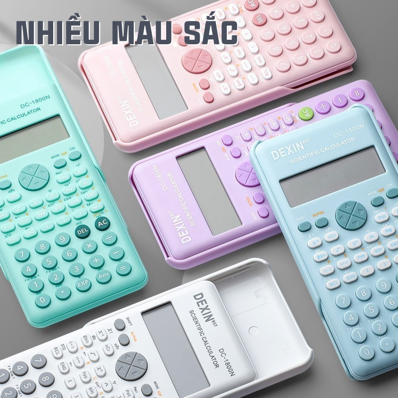 Máy tính khoa học cấp 2 cấp 3 đa năng 240 chức năng, văn phòng phẩm màu pastel sang trọng hỗ trợ học tập hiệu quả