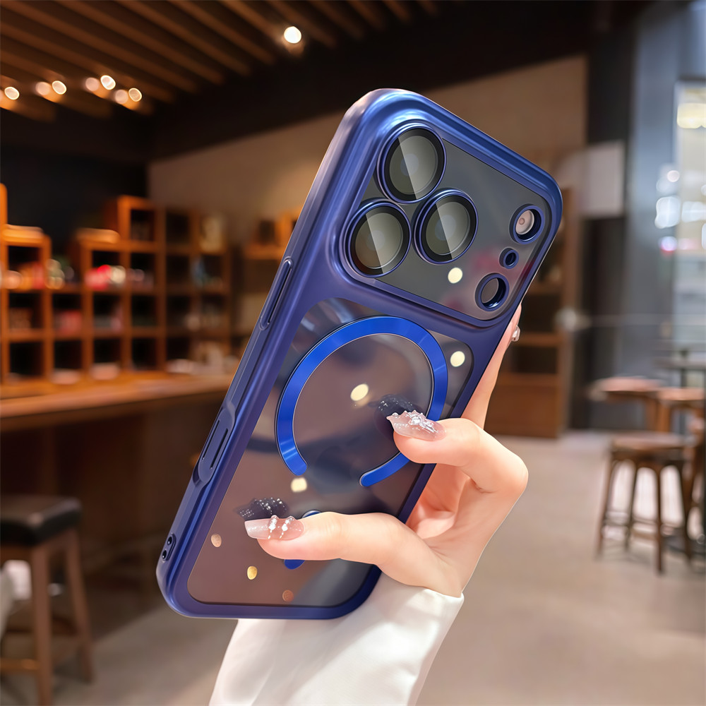 Ốp điện thoại từ tính trong suốt TPU mạ điện cho iPhone 17 Pro Max Bảo vệ ống kính chống rơi Vỏ bảo vệ điện thoại vỏ mềm