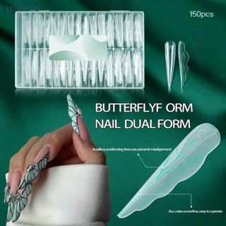 EARTHLYCO 150 Chiếc Hình Bướm Móng Tay Định Vị Đường Acrylic, Khuôn Gel, Full Cover Có Thể Tái Sử Dụng, Mở Rộng Hình Thức Cho Thẩm Mỹ Viện Sử Dụng