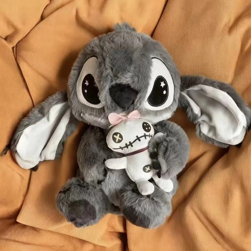 Gấu Bông Stitch Xám, Thú Nhồi Bông Mềm Mịn 35cm/45cm, Làm Quà Tặng Sinh Nhật, Valentine, Đồ Chơi Ôm Dễ Thương
