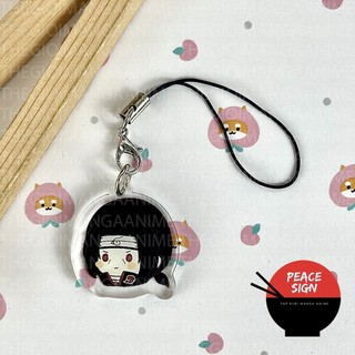 Móc dây treo điện thoại IN HÌNH NARUTO SHIPPUDEN ver FACE CHIBI mica trong acrylic móc khóa trang trí