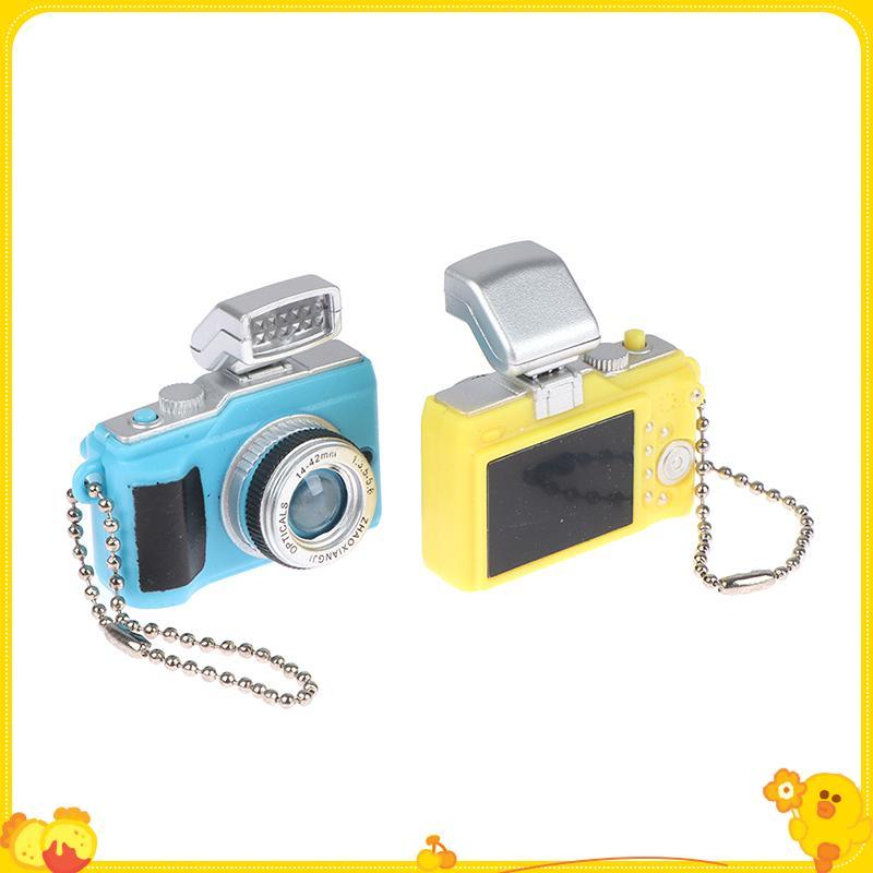 Máy Ảnh Kỹ Thuật Số Mini Mẫu 1: 12 Nhà Búp Bê Camera LED Flash Móc Khóa Trang Trí Đồ Chơi Không