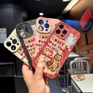 Vintage Bear cho trường hợp iPhone 16 iPhone 14promax All Inclusive 15Plus Tính cách 13 Mới