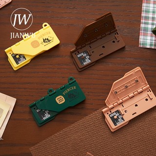 JIANWU Di Động Vintage Thẻ Đấm Máy Tạp Chí Chất Liệu Lá Rời Lỗ Mini Đấm Đồ Dùng Học Sinh Văn Phòng Phẩm