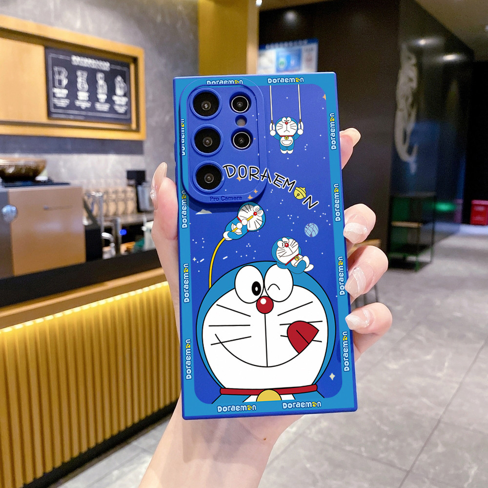 Tương thích với Samsung Galaxy S26 S25 S24 S23 Ultra S22 Plus S21 FE Smile Doremon Vỏ bảo vệ ống kính