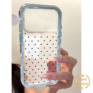 Ốp Lưng Cho Iphone Air 12 17 16 13 15 14 11 Pro Max 14 16 15 Plus Màu Đen Đơn Giản Chấm Bi Sang Trọng 2 Trong 1 Silicon Cover