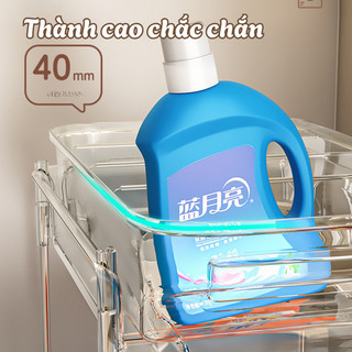 Kệ Đựng Đồ Nhà Bếp 2 Tầng Trong Suốt ECO, Giá Để Đồ Đa Năng, Kệ Mỹ Phẩm Kéo Trượt Tiện lợi