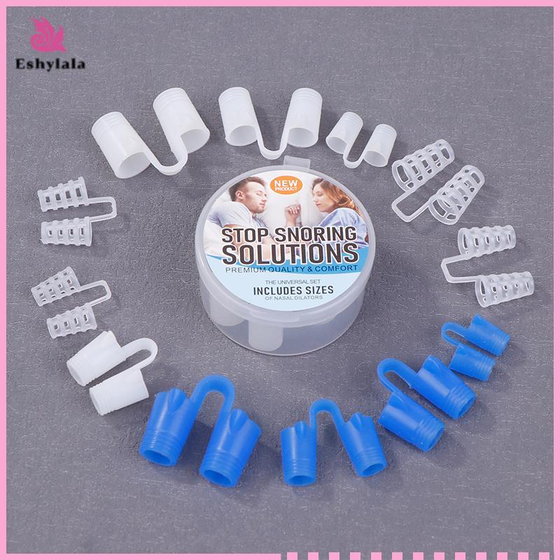 Eshylala Kẹp mũi silicone 4/8 cái chống ngáy, hỗ trợ thở dễ, thiết bị giãn mũi thoáng khí [MỚI]