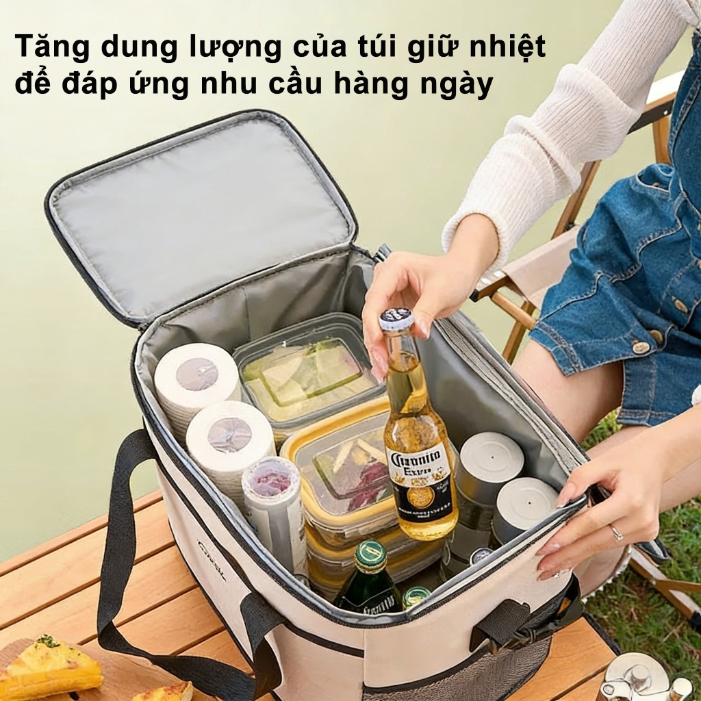 Túi giữ nhiệt giữ lạnh đa năng-Chống thấm nước, 30L dung tích, dùng đi picnic, mang cơm đi làm