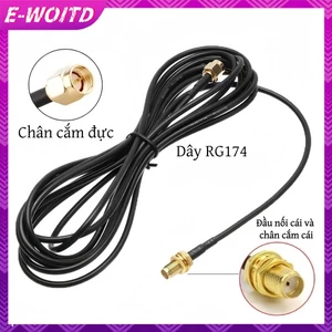 E-WOITD Cáp nối dài RP-SMA Sang SMA - Dây nạp đồng trục nam sang nữ cho Ăng-ten WiFi / Bộ định tuyến / Thẻ mạng RG174 E-WOITD