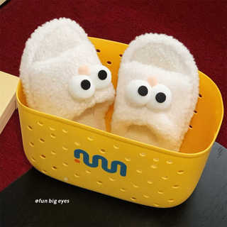 XIXITIAO Dép bông cho nam nữ, mùa thu đông, đế mềm, lông cừu giữ ấm, thoải mái