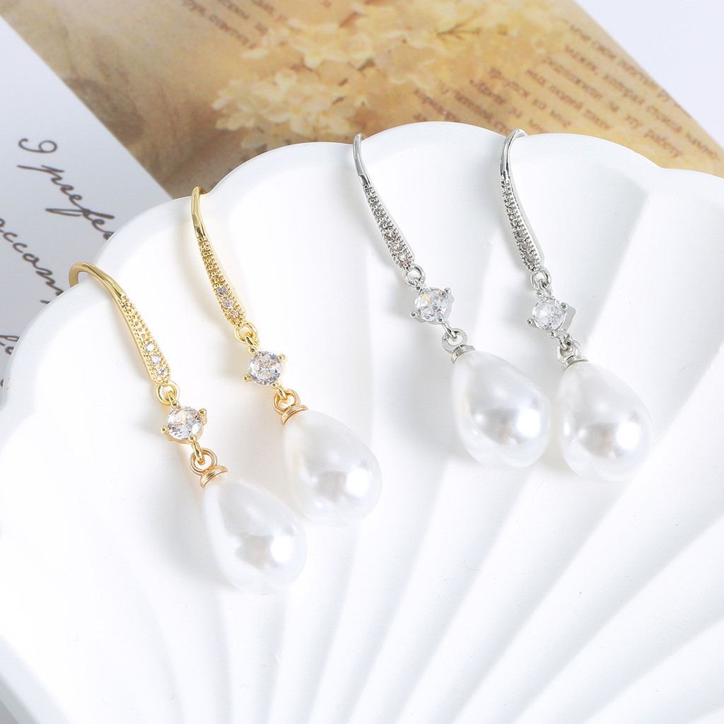 Bông tai hình giọt nước Baroque chống rách, phù hợp các sự kiện và đám cưới - DBQ9