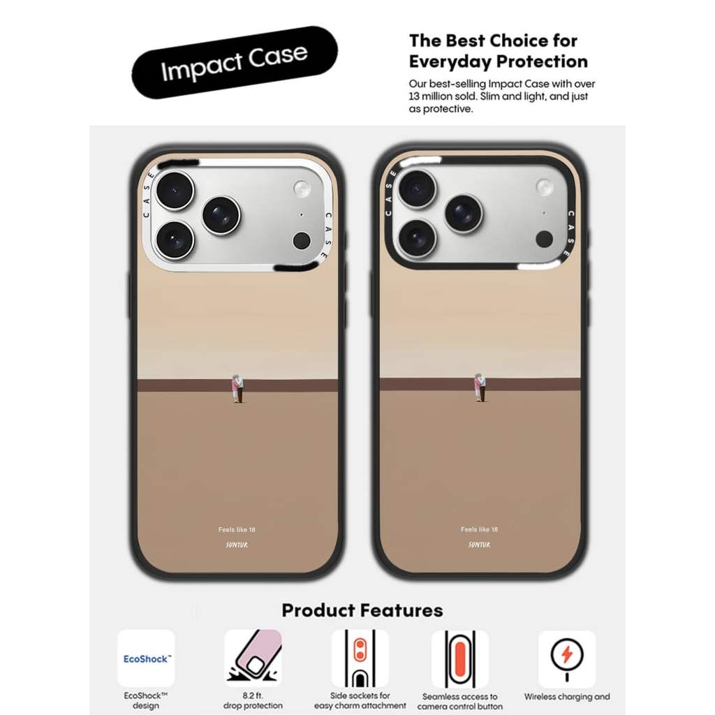 CASECASE X Feels linke 18 Ốp Lưng Máy Ảnh Màu Trắng Vòng Phiên Bản Mờ Đen Cứng Hút Từ Tính Tác Động Dành Cho Apple IPhone 13 14 15 16 17 Pro Max Air Plus Có Hộp