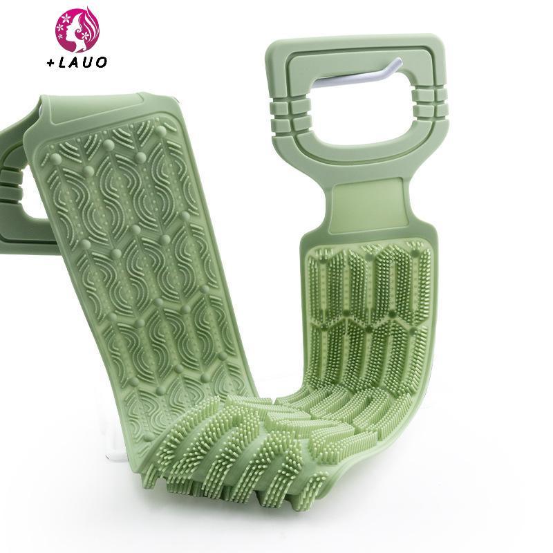 Khăn chà sàn Springevenstar Silicone Ba có tay cầm dây - Dụng cụ tắm tẩy tế bào chết để làm sạch sâu, bề mặt có họa tiết để dễ dàng tiếp cận Springevenstar