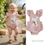 Bé Gái Áo Liền Quần Không Tay Thêu Thỏ Romper Mùa Xuân Body Quần Áo Phục Sinh