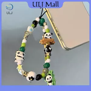 ULJ Gấu Trúc Đính Hạt Chống Mất, Dây Đeo Điện Thoại Quyến Rũ, Mặt Dây Chuyền Dễ Thương, Dây Buộc Cổ Tay Cho Bé Gái