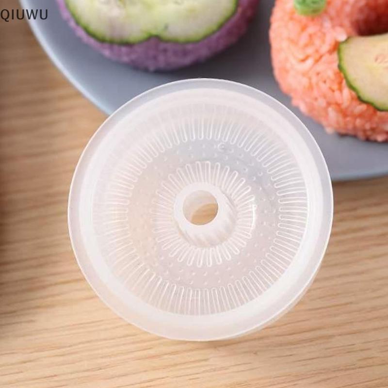 QIUWU 2 Chiếc Sáng Tạo Sushi Donut Shape Maker Rice Ball Mold Nhà Khuôn Cơm Chống Dính.