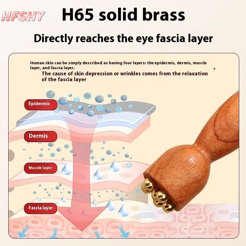 HFSHY Brass Lotus Eye Massage Sti Facial Gua Sha Tool Dụng cụ cầm tay để thư giãn mắt và massage bấm huyệt kinh tuyến VN