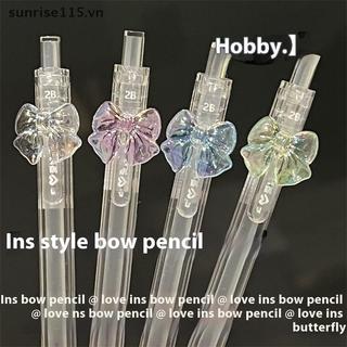 SSVN 1 / 4 CÁI 0.5 / 0.7mm 2B Đổ lại bút chì tự động dễ thương Kawaii Màu trong suốt Nơ Bút chì cơ khí Trường học Đồ dùng văn phòng Văn phòng phẩm.