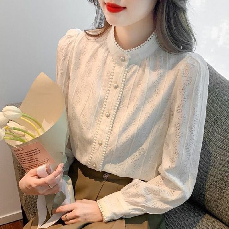 Áo sơ mi công sở nữ, viền ren, thời trang,thanh lịch,mặc đi làm đi chơi đều đẹp